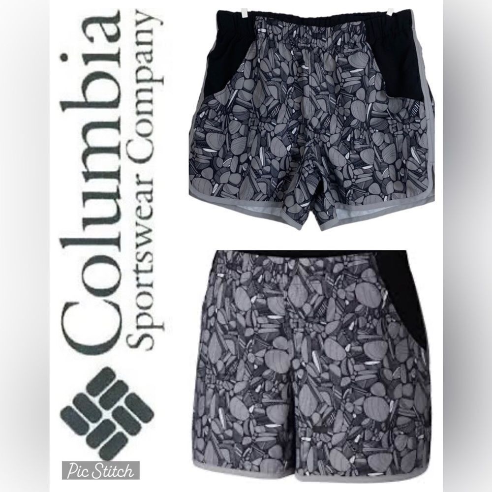 Columbia Wms Sz Sm Gray Black River Stone Athletic Running Hiking Shorts